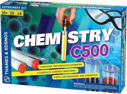 Picture of Thames & Kosmos Chemistry Chem C500 Science Kit with 28 Guided Experiments 48 Page Science Guide Parents’ Choice Silver Award Winner, 13.1" L x 2.6" W x 8.9" H | 28 Hands-On Experiments, Includes 48-Page Full-Color Instruction Manual