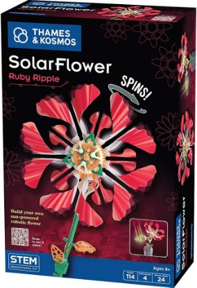 Picture of Thames & Kosmos SolarFlower Ruby Ripple STEM Kit | Build a Motorized Solar-Powered Flower with Spinning, Colorful Petals, Educational Gift for Kids Ages 8+, Adults