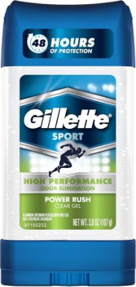 Picture of Gillette Anti-perspirant/deodorant Clear Gel, Power Rush, 4-Ounce Stick (Pack of 6) (packaging may vary)