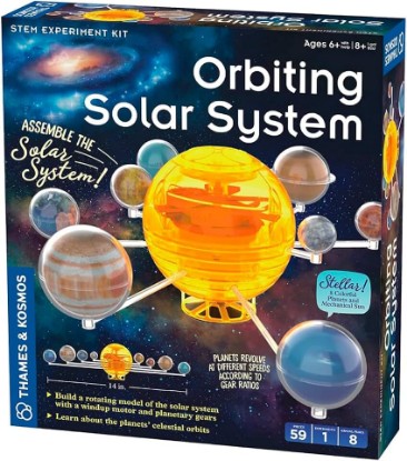 Picture of Thames & Kosmos Orbiting Solar System STEM Kit | Build a Rotating Solar System Model | Planets Revolve Using a Windup Motor | Explore Gear Ratios | Science Fairs | Difficulty Level: Intermediate Small