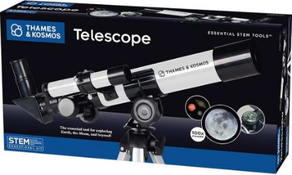 Picture of The Thames & Kosmos Telescope Essential STEM Tool | Childrens Refractor Telescope with 100x Magnification & Built-in Compass | Classic Scientific Device for Astronomical & Terrestrial Observations