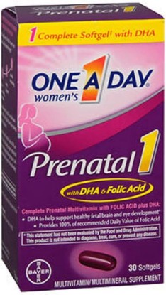 Picture of One-A-Day Prenatal 1 with DHA& Folic Acid Softgels, 30 ea (Pack of 2)
