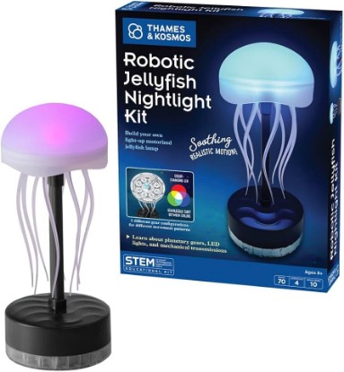 Picture of Thames & Kosmos Robotic Jellyfish Nightlight Kit | Hands-on STEM Activity, Build a Decorative, Motorized Lamp | Changes Color & Rotates | Soothing, Sensory-Friendly Motion | Engineering for Ages 8+