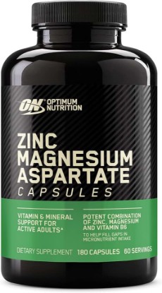 Picture of Optimum Nutrition Zinc and Magnesium Aspartate Recovery Supplement, 180 Ct | Zinc Magnesium Aspartate Capsules, Zinc, Magnesium & Vitamin B6 Blend for Active Men & Women, Energy & Immune Support