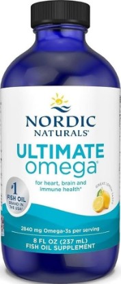 Picture of Nordic Naturals Ultimate Omega Liquid, 2840mg Fish Oil, Lemon Flavor - 8oz | Fish Oil Supplement with EPA & DHA. supports brain & heart health. Non-GMO liquid form. 48 servings.