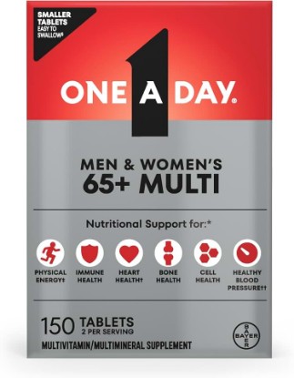 Picture of ONE A DAY Proactive 65+, Mens & Womens Multivitamin, Supplement with Vitamin A, C, D, and Zinc to Support Bone Health & Cell Health, Calcium, Folic Acid, Tablet 150 Count