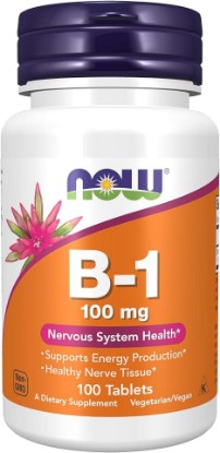 Picture of NOW Foods Supplements, Vitamin B-1 100 mg, Energy Production*, Nervous System Health*, 100 Tablets