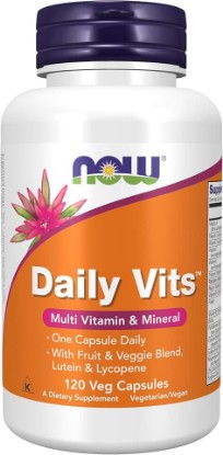 Picture of NOW Foods Supplements, Daily Vits™ with Fruit & Veggie Blend, Lutein and Lycopene, 120 Veg Capsules