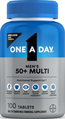 Picture of ONE A DAY Men’s 50+ Multivitamins, Supplement with A, C, D, E and Zinc for Immune Health*, Calcium & More, 100 Tablets