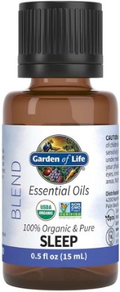 Picture of Garden of Life Essential Oils, 100% Organic and Pure Lavender Essential Oil Plus Ylang Ylang & Chamomile - Sleep Blend for Diffusers, Home, Skin & Body Care - Calming, Relaxing, Peaceful, 0.5 fl oz | 100% Pure Lavender, Ylang Ylang & Chamomile Essential Oil for Diffuser, Home, Skin & Body Care, Calming and Peaceful, Non-GMO USDA Organic