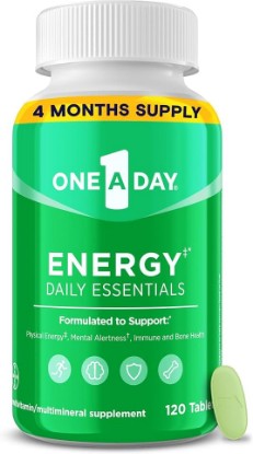 Picture of ONE A DAY Energy Daily Essentials Multivitamin, Energy Supplement to Support Mental Alertness and Immune Health with Vitamins A C, D, E, Zinc and Caffeine, 120 Count