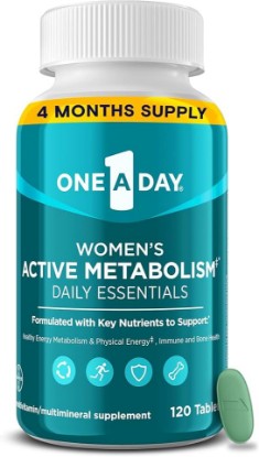 Picture of ONE A DAY Women's Active Metabolism Daily Essential, Multivitamin for Women, Metabolism Support, Vitamins for Women with All 8 B-Vitamins, Vitamin D, Magnesium & More,120 Count