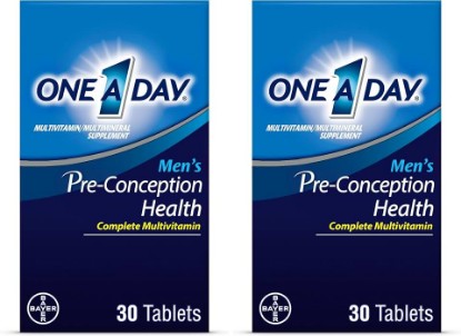 Picture of A Day Men's Pre-Conception Health Multivitamin to Support Healthy Sperm,Supplement for Men with Vitamin C,Vitamin E,Selenium,Zinc,and Lycopene,30 Count (Pack of 2)