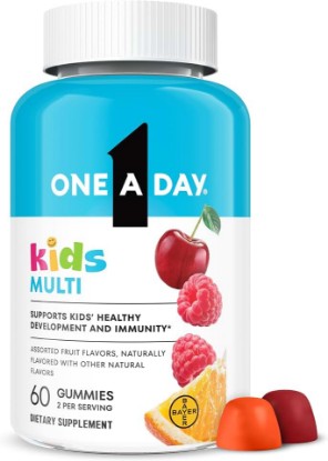 Picture of ONE A DAY Kids Multivitamin Gummies, Kids Vitamins with Vitamin C, D, E & Zinc for Immune Support, Childrens Gummy Vitamins, Assorted Fruit Flavors, 60ct (Packaging May Vary)