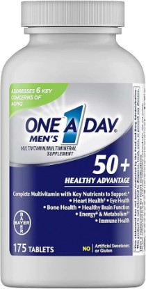 Picture of ONE A DAY Menâ€™s 50+ Multivitamins, Supplement with Vitamin A, Vitamin C, Vitamin D, Vitamin E and Zinc for Immune Health Support*, Calcium & more, 175 count