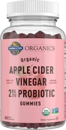 Picture of Garden of Life Apple Cider Vinegar Probiotic Gummies USDA Organic ACV Gummy Vitamins, 2 Billion CFUs, Whole Food Vitamin B12-60 Vegan, Non-GMO Gummies for Digestion & Immunity | Bacillus Probiotics & Vitamin B12, Organic ACV Gummy Vitamins for Digestive & Immune Support, Vegan, Gluten-Free USDA Organic