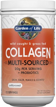 Picture of Garden of Life Marine and Grass Fed Collagen Powder, Hydrolyzed Collagen Peptides Powder Supplement Drink Mix, 12 Servings