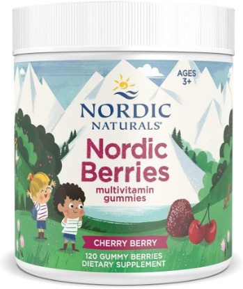 Picture of Nordic Naturals Nordic Berries Multivitamin, Kids Gummies - 120 Count | Delicious gummy berries make daily vitamins fun for kids 3+. Supports healthy growth & development. Non-GMO. 30 servings