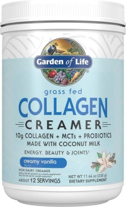 Picture of Garden of Life Grass Fed Collagen Collagen Creamer, Vanilla, 12 Servings | Collagen Peptides with Coconut MCTs, Keto Protein, Creamy Supplement Drink Mix