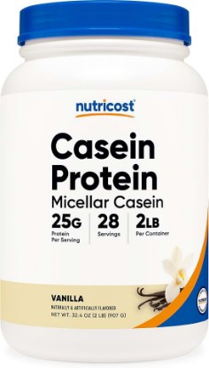Picture of Nutricost Casein Protein Powder (Vanilla) 2LB | Micellar Casein, Gluten Free, GMO-Free