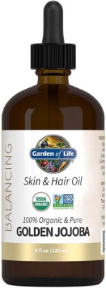Picture of Garden of Life Jojoba Oil 100% Organic & Pure Golden Jojoba Oil for Hair, Skin and Face - Cold Pressed Body Oil, Massage, or Use as a Carrier Oil for Making Lip Balms & Body Butters, 4 fl USDA Organic
