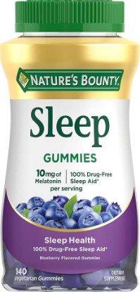 Picture of Nature's Bounty 10 mg Melatonin Gummy Blueberry, 140ct | 100% Drug Free Sleep Supplement, Blueberry