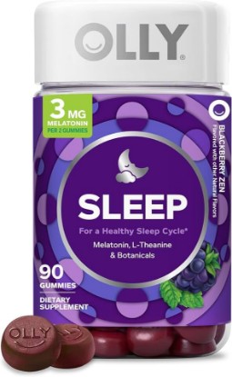 Picture of OLLY Sleep Support Gummy Supplement,* 3 mg Melatonin, L-Theanine - 90 Count | Sleep Support, 3mg Melatonin, L-Theanine & Botanical Extracts, Gluten Free, No Synthetic Colors, No Synthetic Flavors