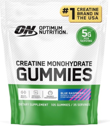 Picture of Optimum Nutrition Creatine Monohydrate Gummies, Blue Raspberry, 105 Ct | Great-tasting Gummy with 5g Creatine Per Serving, Naturally Flavored, Supports Muscle Strength, Aids Workout Recovery