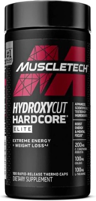 Picture of Hydroxycut Hardcore Elite, Rapid Release Capsules, 100 Count | Energy and Metabolism Support Supplement for Men and Women, 270 mg Caffeine Anhydrous and 200 mg Green Coffee Extract