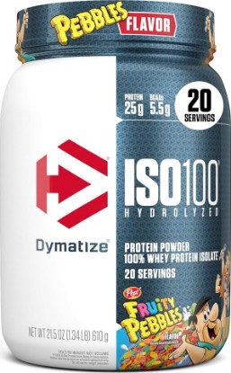 Picture of Dymatize ISO100 Protein Powder, 100% Whey Isolate, Fruity Pebbles | 25g Protein, Hydrolyzed, Fast-Absorbing, Supports Muscle Health, 5.5g BCAAs, Gluten-Free, 20 Servings, 1.3 lb