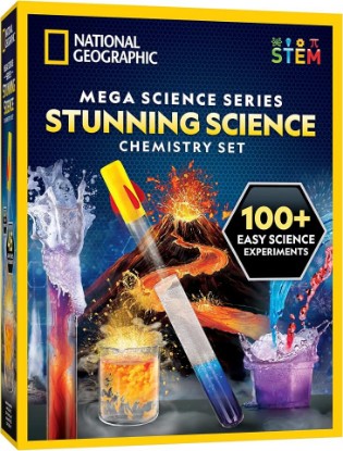 Picture of National Geographic Chemistry Set with 45 Experiments for Kids 8-12 | Volcano Eruption, Geyser and Rocket Activities, Hands-On Chemical Reactions, STEM Projects, Science Kit, Birthday Gift