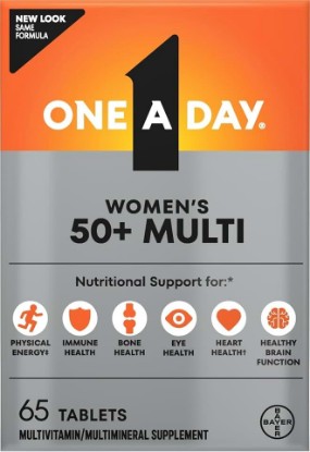 Picture of ONE A DAY Multivitamin for Women 50 and Over Tablets, Womens Multivitamin 50 plus with Vitamins D, C, E, Zinc & Biotin, Daily Vitamins for Woman 50+, 65 Ct