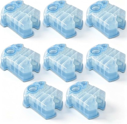 Picture of Clean & Renew Refills Compatible with Braun Clean&Charge System (8 Pack) | ASUCDEI shaver cleaner refills. Size: 4.5x3.75x1.75 inches. Fits Clean&Charge systems. Replace every 3 months.
