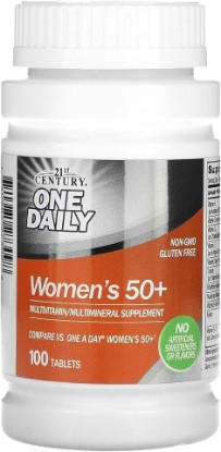 Picture of 21st Century One Daily Women's 50+ Multivitamin Tablets, 100 Count | Complete Daily Multivitamin, Compare VS. One A Day® Women's 50+, Women Over 50 with Memory, Bone Strength, Everyday Wellness