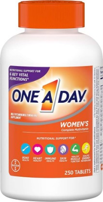 Picture of ONE A DAY Women’s Multivitamin, Supplement with Vitamin A, Vitamin C, Vitamin D, Vitamin E and Zinc for Immune Health Support, B12, Biotin, Calcium & More, Tablet, 250 count