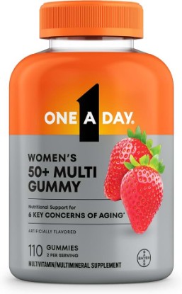 Picture of ONE A DAY Multivitamin for Women 50 and Over, Women's Multivitamin Gummy 50 plus for Immune Support, Eye Health & Healthy Brain Function, Gummy Vitamins for Women 50 plus, 110 Ct (Packaging May Vary)