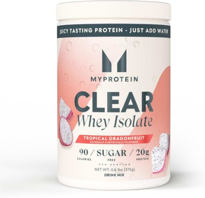 Picture of Myprotein Clear Whey Isolate Protein Powder, 15 Servings (0.8lbs) Tropical Dragonfruit, 20g Protein per Serving, Naturally Flavored Drink Mix, Daily Protein Intake for Superior Performance