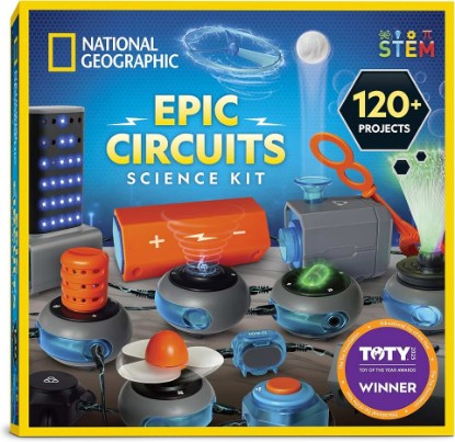 Picture of National Geographic Circuit Kit for Kids with 120 Electrical Projects | Electronics Kit, Circuit Board Building, Electricity Experiments, Electrical Projects, STEM Toy, Birthday Gift