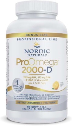 Picture of Nordic Naturals ProOmega 2000-D, 2150mg + 1000 IU D3, Lemon - 90 Count | Ultra high-potency EPA & DHA plus vitamin D3 for brain, heart & immune health. 2150 mg omega-3 + 1000 IU D3. Non-GMO