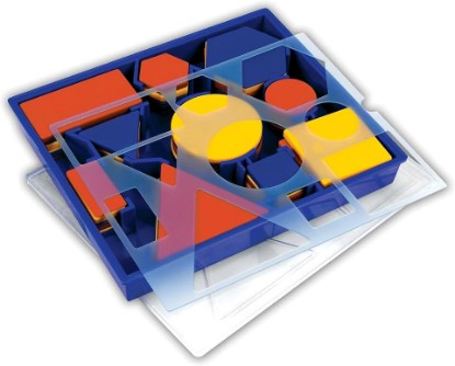 Picture of Learning Resources Attribute Blocks Desk Set in Tray, Math Blocks, 60 Piece Set, Ages 5+