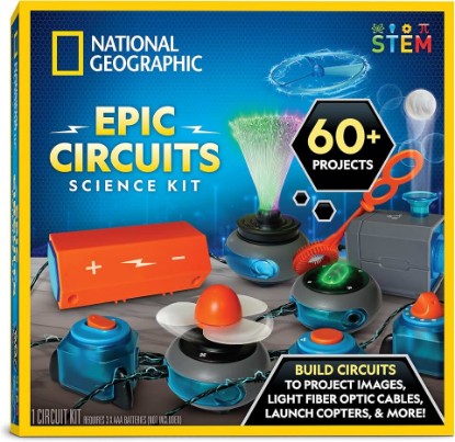 Picture of National Geographic Circuit Kit for Kids with 60 Projects for Ages 8-12 | Build Real Electrical Circuits, Electronics Kit, Electricity Experiments, Engineering Skills, STEM Toy, Birthday Gift