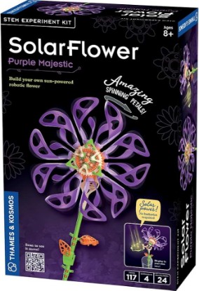 Picture of Thames & Kosmos SolarFlower Purple Majestic STEM Kit | Build a Motorized Solar-Powered Flower with Spinning, Colorful Petals, Educational Gift for Kids Ages 8+, Adults