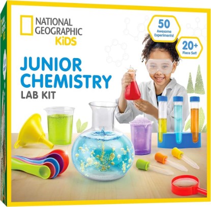 Picture of National Geographic Junior Chemistry Set with 50 Experiments for Kids | 20+ Lab Tools, Early Learning Lab, Hands-On Science Experiments, Chemistry Kit for Kids Ages 4-6, Birthday Gift