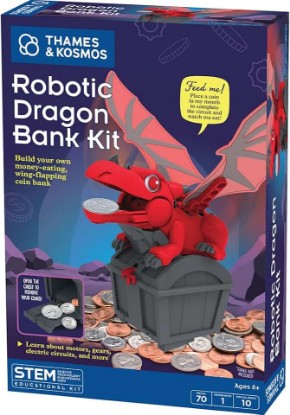 Picture of Thames & Kosmos Robotic Dragon Bank Kit | Hands-on STEM Construction Toy, Build a Mechanical Dragon Coin Bank, Explore Electric Circuits & Engineering, Educational Birthday Gift, Boys & Girls Ages 8+