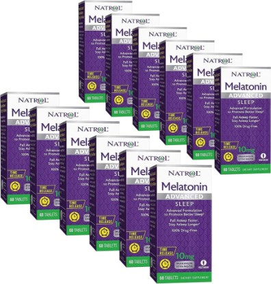 Picture of Natrol Advanced Sleep Melatonin Tablets, Maximum Strength 10 mg 60 ea ( Pack of 12)