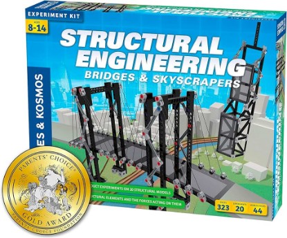 Picture of Thames & Kosmos | Structural Engineering: Bridges & Skyscrapers | Science & Engineering Kit | Build 20 Models | Learn about Force, Load, Compression, Tension | Parents' Choice Gold Award Winner, Blue