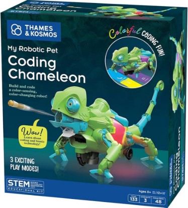 Picture of Thames & Kosmos My Robotic Pet: Coding Chameleon STEM Building & Experiment Kit | Color-Sensing Coding Robot for Boys & Girls Ages 8+, Screen-Free Educational Fun, Robotic Reptile with 3 Play Modes
