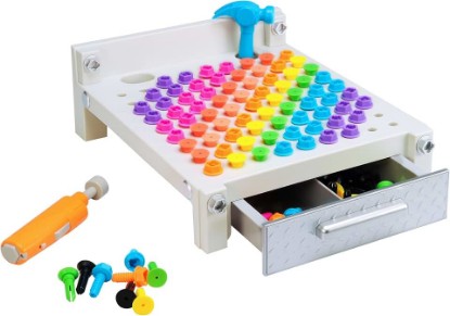 Picture of Educational Insights Design & Drill My First Workbench (Gray) Supports STEM Learning, Ages 3 and Up, (125+ Pieces)