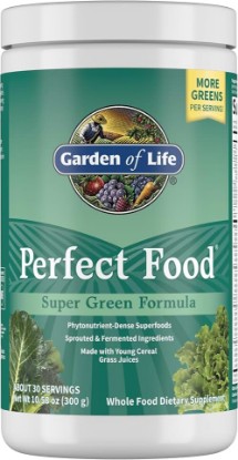 Picture of Garden of Life Perfect Food Original Super Green Formula - 30 Servings | 45 Superfoods, Greens, Sprouts Plus HSO Probiotics, Enzymes & Ionic Plant Based Minerals - Juiced Superfood Powder Supplement | Phytonutrient-Dense Superfoods