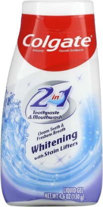Picture of Colgate 2-in-1 Whitening with Stain Lifters Toothpaste 4.60 Oz (4 Packs) [Amazon-developed Certification] Compact by Design